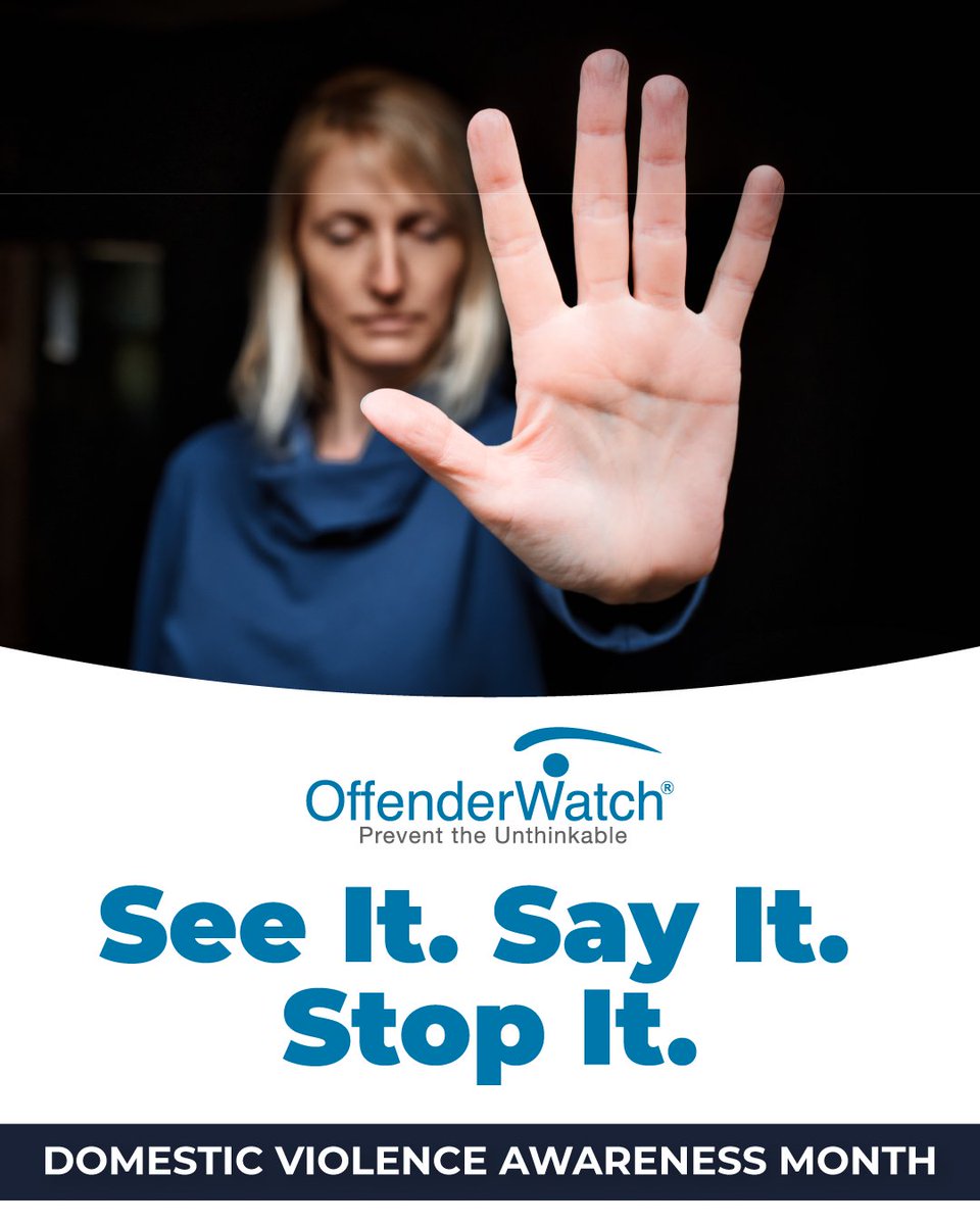 OffenderWatch's tweet photo. October is Domestic Violence Awareness Month. Learn about possible warning signs of domestic violence and find resources for help at https://t.co/n4dxUtVBVD 💜 https://t.co/YZUb63BuBs