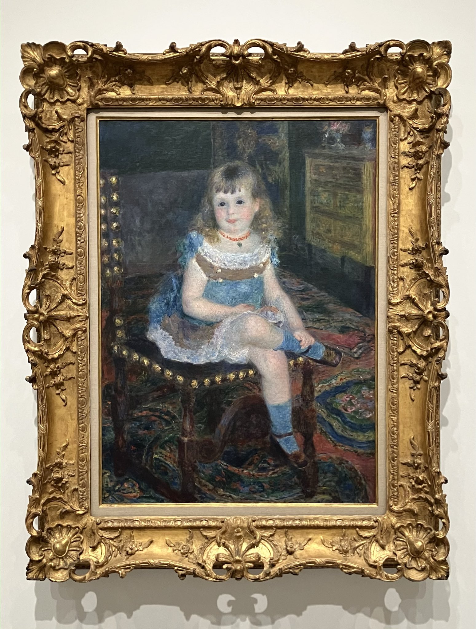 アンティーク すわるジョルジェット・シャルパンティエ嬢 絵画 ポスター 複製画 ルノワール【座るジョルジェット・シャルパンティエ嬢