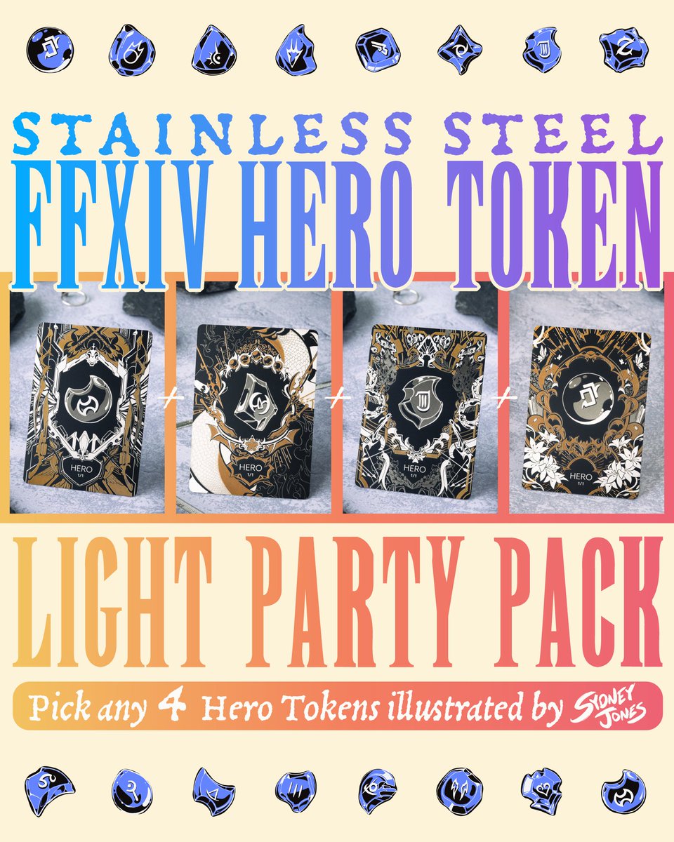 Well met! This week's #XIVFMN feature is <a href="/LegendArtifacts/">Legendary Artifacts</a> (ft. <a href="/SydneyJones/">ʎǝupʎs 🌙 シドニー</a> )

Need some hero tokens to go along with your new FF MtG decks you're building? Or just wanna collect some beautifully etched #FFXIV metal cards?

🔗👇

#XIVart #XIVmerch