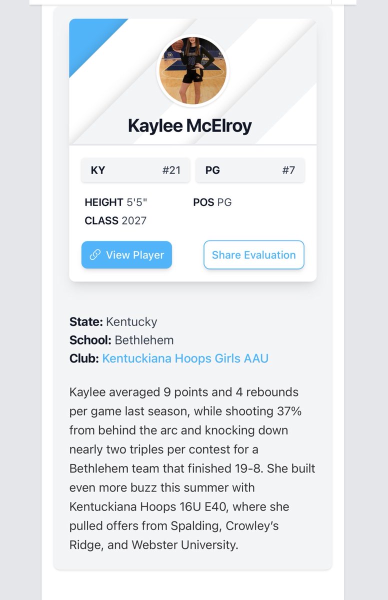 Thank you <a href="/PGHKentucky/">Prep Girls Hoops Kentucky</a> for the awesome article! I can’t wait for the upcoming season! I continue to put in the work each and everyday! 
<a href="/KYIN_Hoops_GBB/">Kentuckiana Hoops Girls AAU</a> <a href="/coach_wathen/">Coach Wathen</a> <a href="/BethlehemBansh1/">Bethlehem Banshees Basketball</a> <a href="/DeannaElroy2/">Deanna McElroy</a>