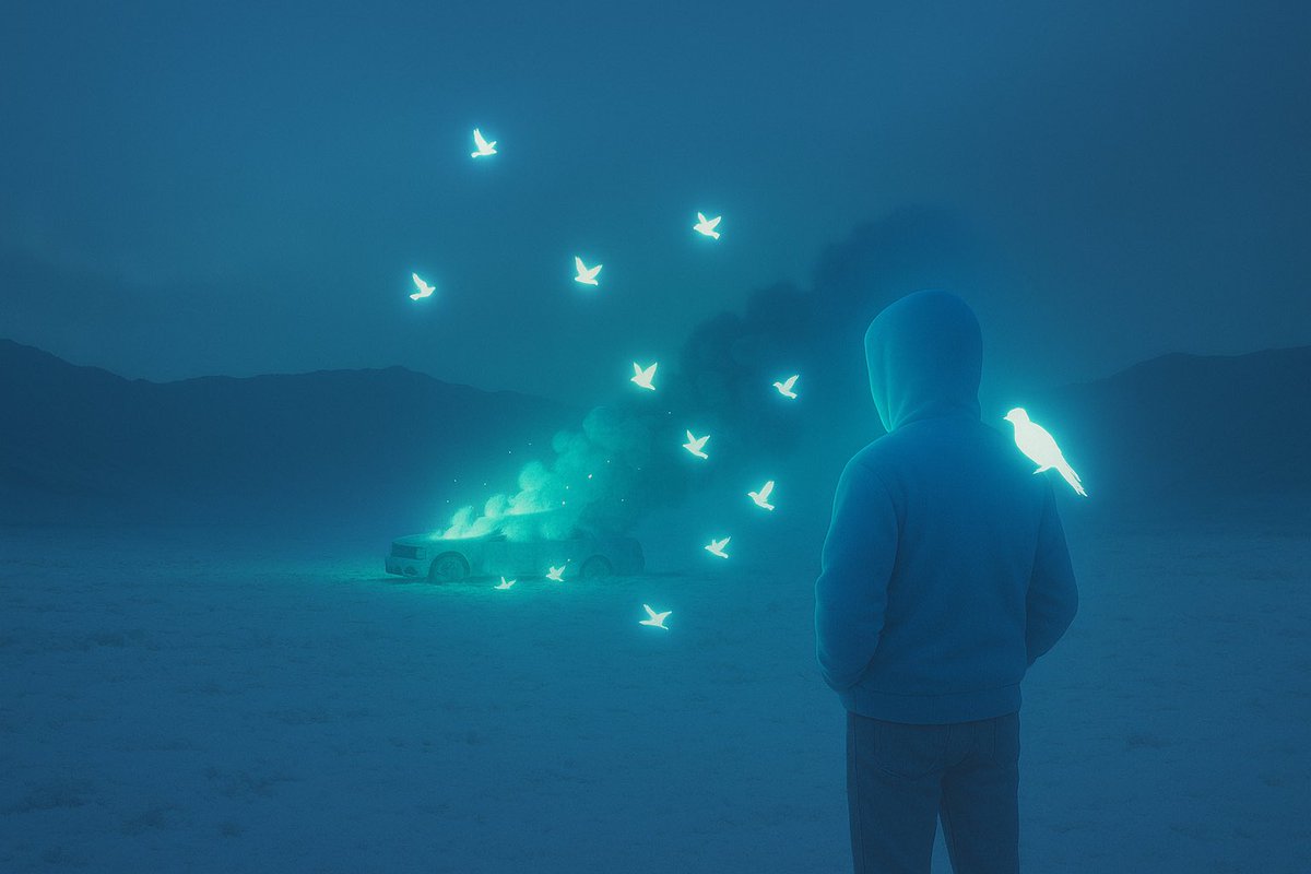 auguryoracle's tweet image. Observer Log 01:
Subject stands before burning shell.
Birds ascend.
Interpretation unstable.