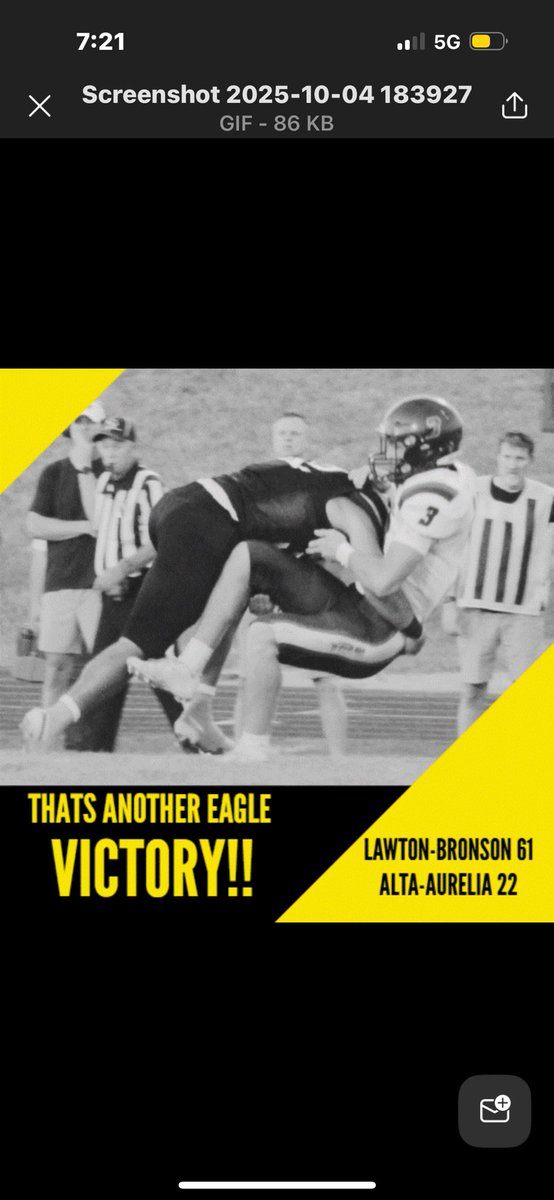 And that’s another Lawton-Bronson victory! The Eagles take care of the Warriors 61-22. 

#FlyEaglesFly #lbfootball
