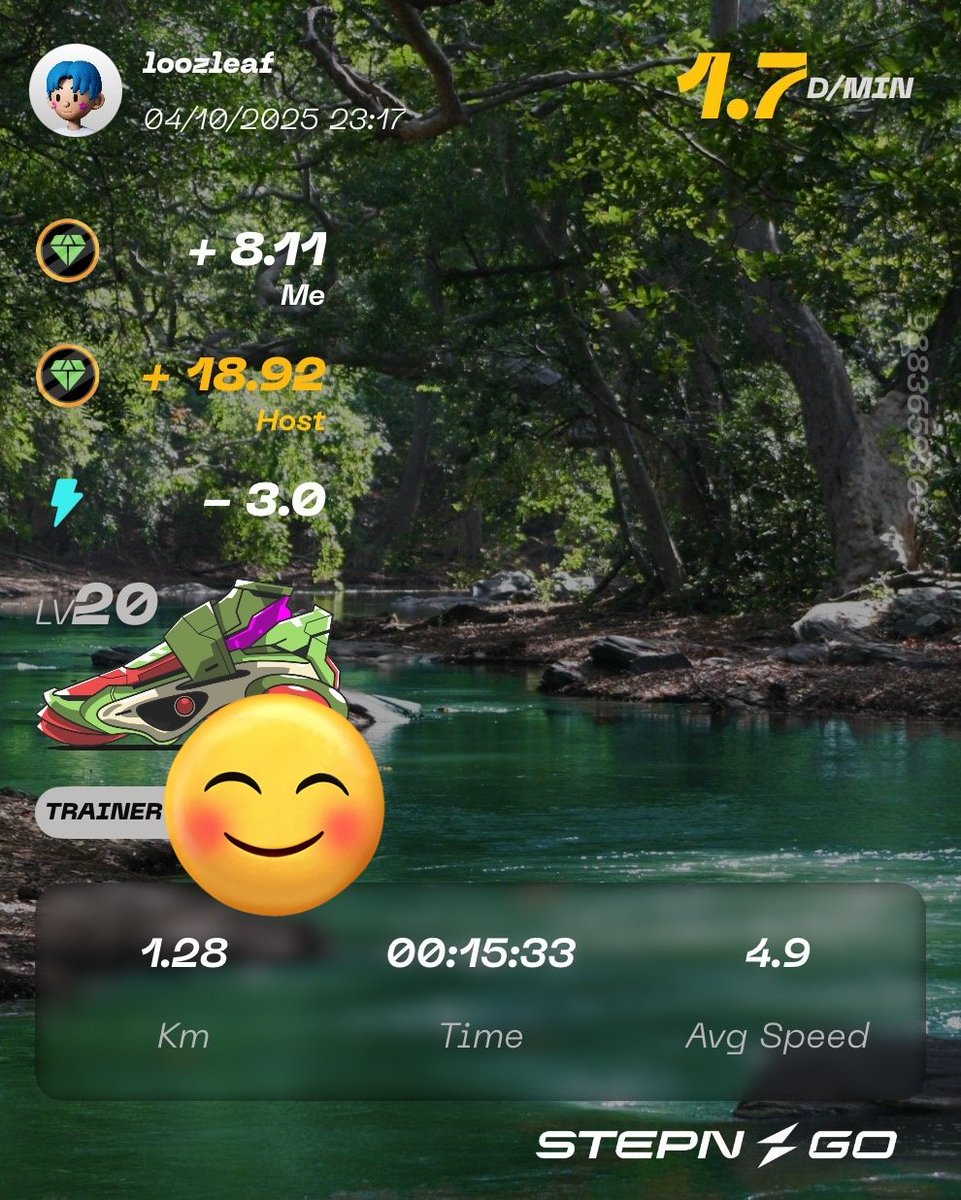 akihitozinnia's tweet image. 久しぶりにフルエナ ＃STEPN ＃StepApp ＃SuperWalk ＃HEAL3
帰りが遅くなったのでジムはやめてフルエナ消費👍