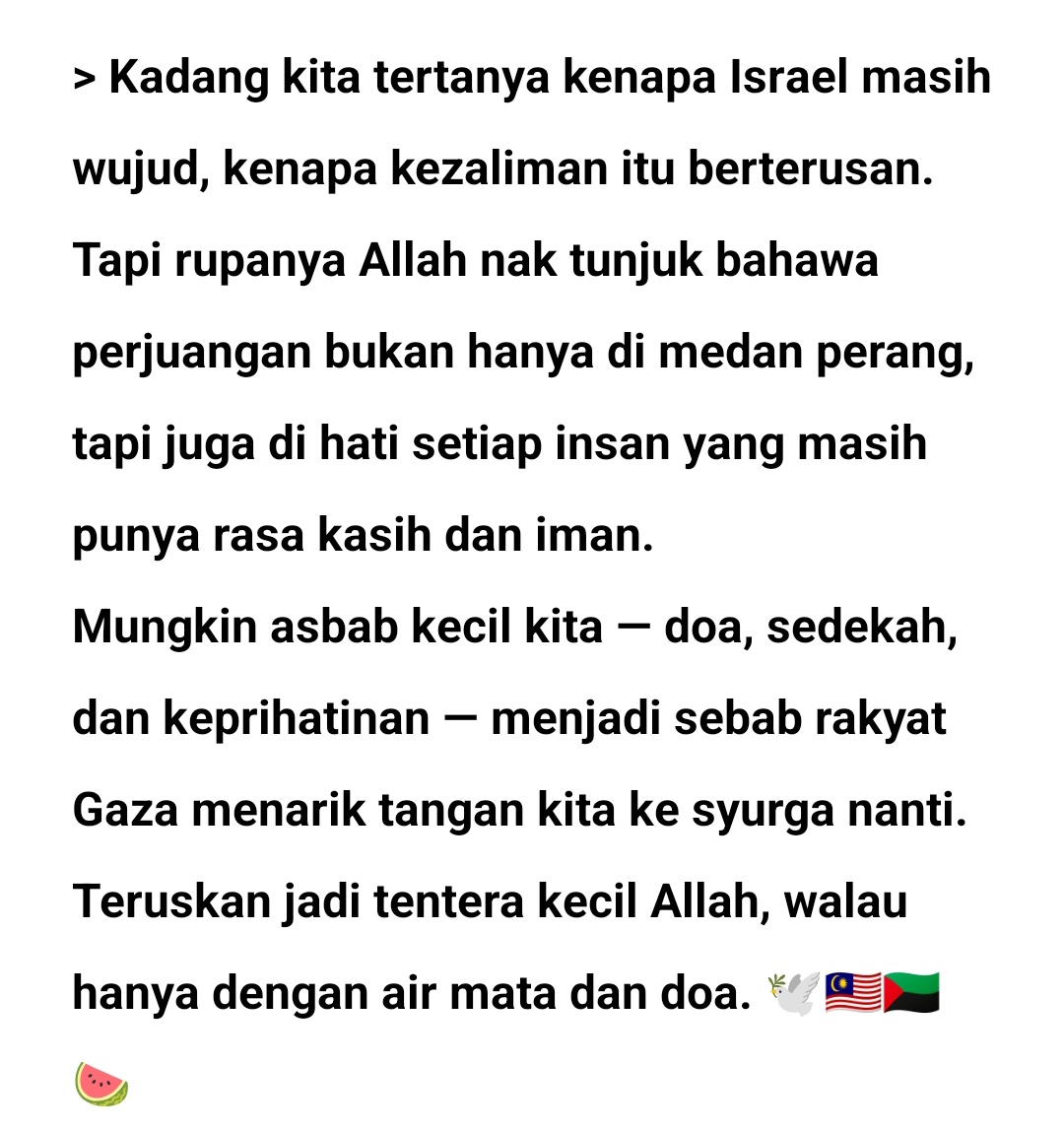 Ramai orang takut retweet tapi aku belajar sesuatu dengan keberanian mereka dan menjadi asbab menjadi tentera kecil Allah .