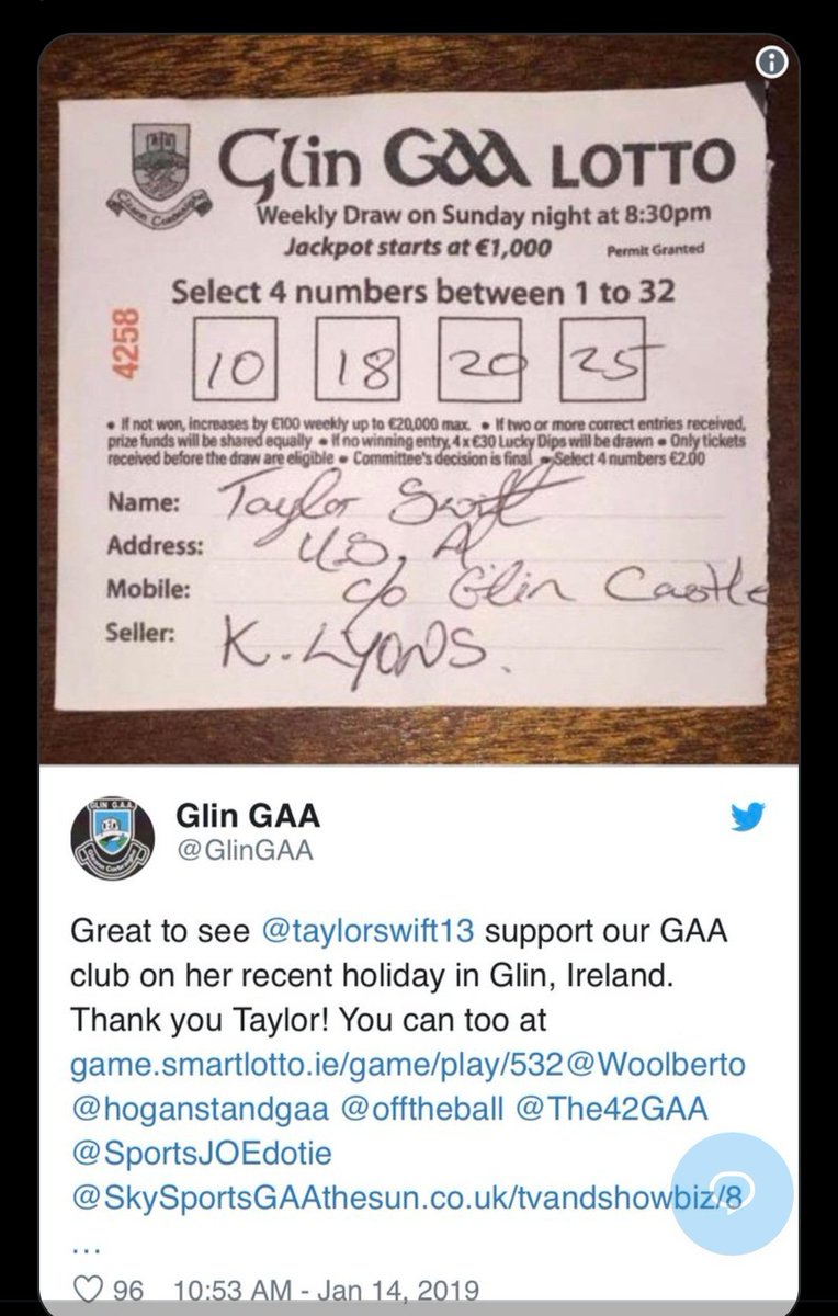 OK I FOUND IT!! She bought this in 2018... Ok not that I was calm before but now I am DEFINITELY NOT CALM... A fortnight between Showgirl release and this date ❤️‍🔥

x.com/TSwiftNZ/statu…