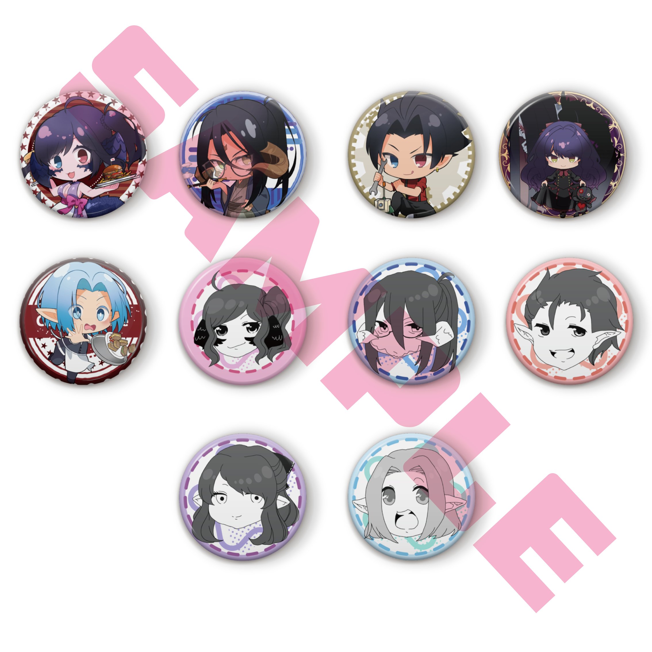 ③１２０サイズ　７００点以上　ノンジャンル　大量　缶バッジ　アクスタ　まとめ売り 鳴潮×PARCO】トレーディング缶バッジ[ちびキャラオーガスタ