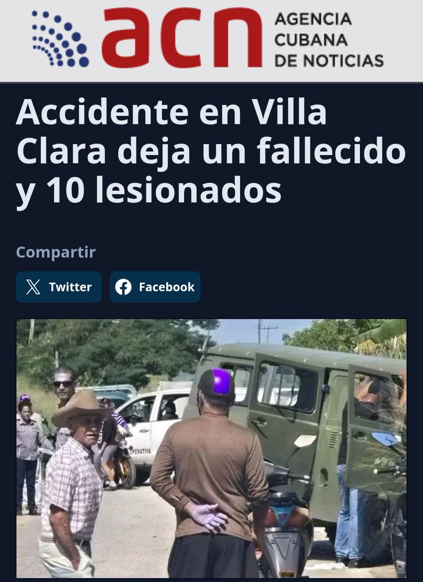 Un lamentable accidente ocurrió en la mañana de este sábado en el municipio Manicaragua, lamentablemente un fallecido y dos personas en estado crítico, transmitimos un sentido pésame a sus familiares, más información en el reporte de <a href="/ACN_Cuba/">Agencia Cubana de Noticias</a>
acn.cu/cuba/accidente…