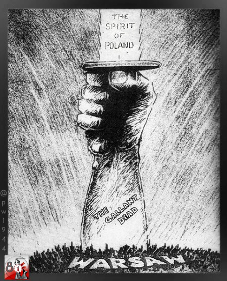 pw1944's tweet photo. 5 X #PW1944 🇵🇱✝️

🍂 O wschodzie słońca
wyruszył marsz cieni wolności.

🗞️ Kolejny fenomen naszej samotnej walki - MEDIA. 167 tytułów prasowych! Podziw świata. Choć tyle...

🌐 USA. W "Providence Journal" dziś rysunek Jamesa Hendersona "The Spirit of Poland" | "The Gallant Dead". https://t.co/kUJMFXsz44