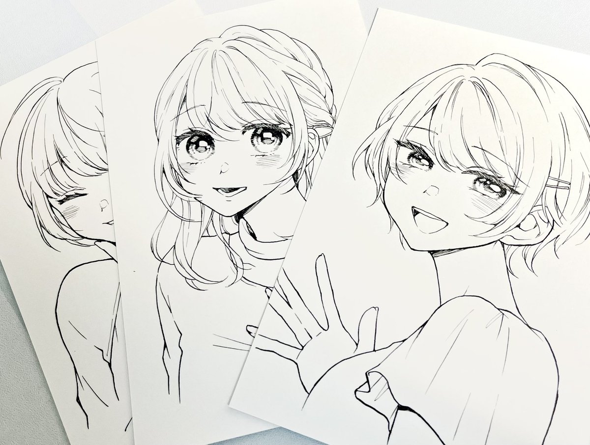 お久しぶりです！！お手紙のお返事とっても遅くなってしまったので、お一人お一人手描きイラストを同封しようと思い超久しぶりにアナログペン入れ✨こ、こんなに難しかったっけ！？これから仕上げです💪