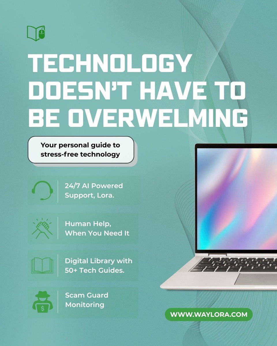 askwaylora's tweet image. No long hold times. No confusing forums. No guesswork.
Tech should make life easier - not more stressful.
👉That’s why Waylora gives you a library of step-by-step guides, 24/7 AI guidance, and real human backup when you need it.
#TechMadeSimple #DigitalConfidence #DeviceHelp