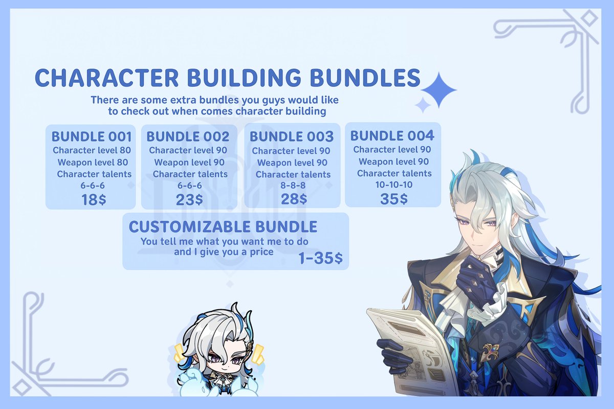 ✦ Annye's Genshin Piloting Services !!

Too busy and burnt out from playing genshin but still wanna progress in the game? That's no problem at all! I'm here to help you with anything you need.

Open this pin msg for more info
⎯⎯⎯⎯⎯⎯⎯⎯⎯⎯⎯⎯
#Genshinlmpact #GenshinPilot