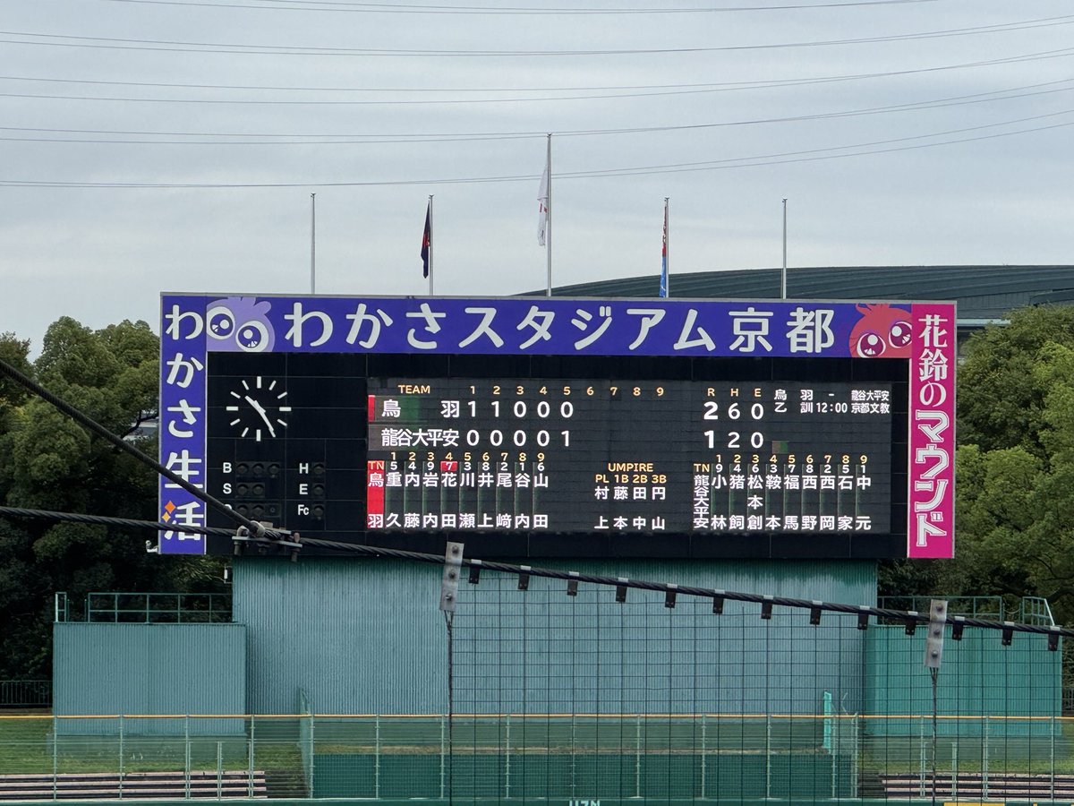 ryojun22's tweet photo. 京都大会　準決勝
5回終了　平安1-2鳥羽 https://t.co/H5jfMQZ4zv