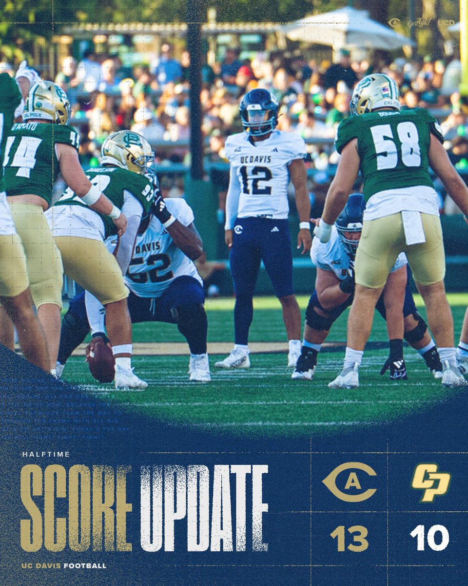 Halftime at Cal Poly … Aggies score 13 unanswered in the quarter!!

#GoAgs | #Shredville