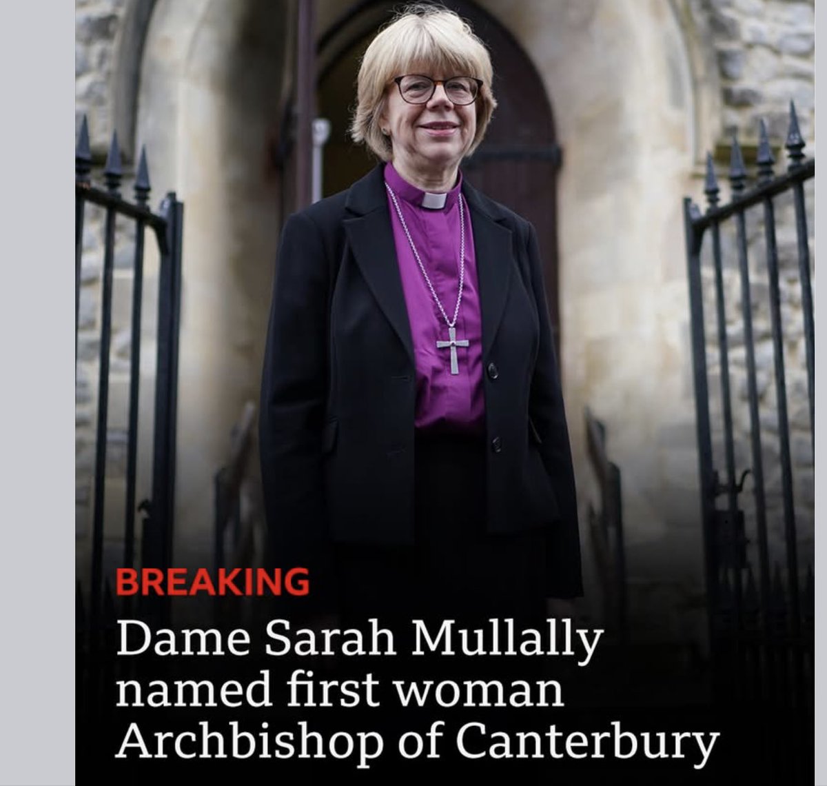 La primera mujer en la historia nombrada como Arzobispo/a de Canterbury.   En este rol, sera la primada de la Iglesia de Inglaterra y lider espiritual de la Comunidad Anglicana, fundada hace 1400 años.