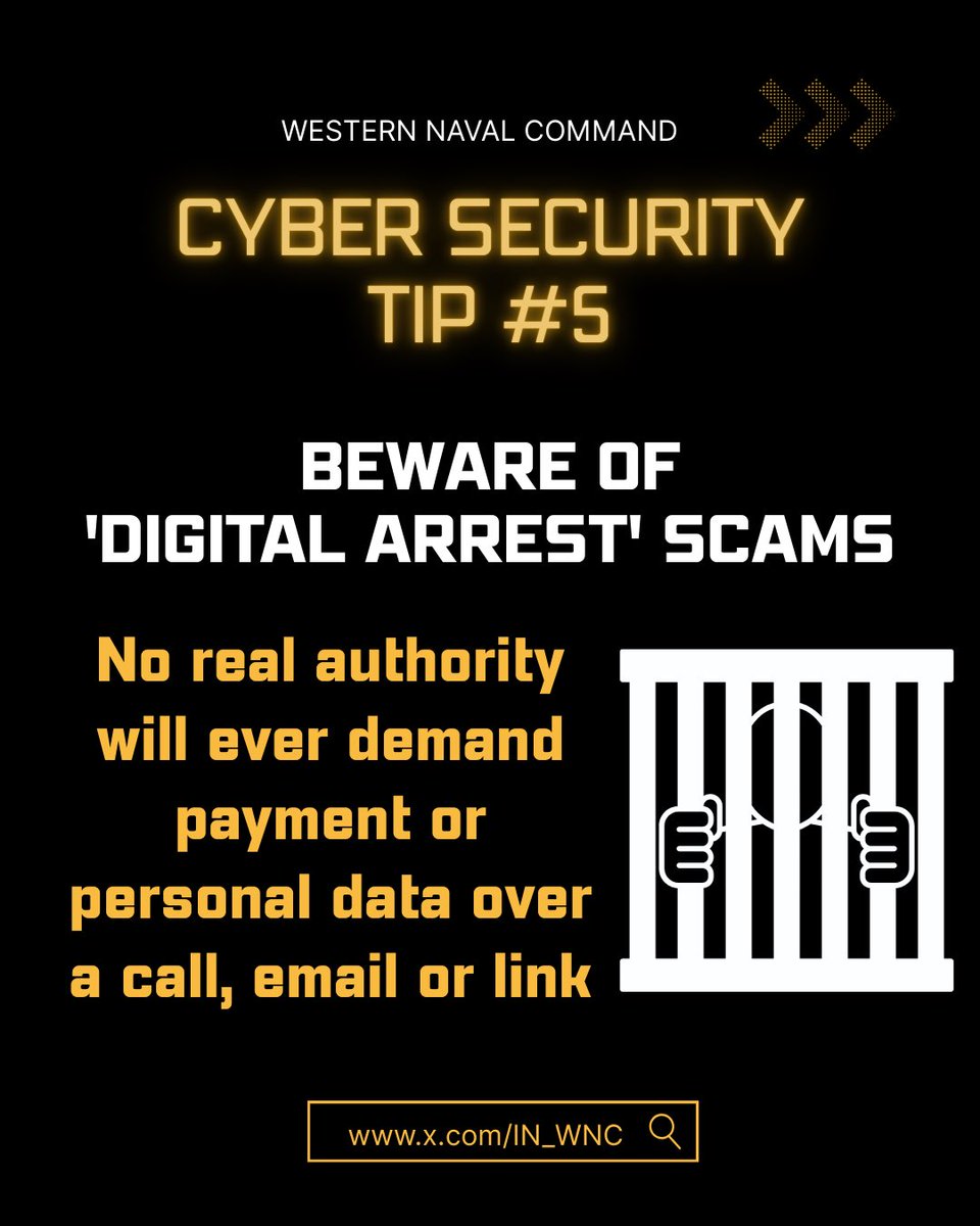 #CyberSafe
#NCSAM25

<a href="/indiannavy/">SpokespersonNavy</a>
<a href="/IndiannavyMedia/">IN</a>
<a href="/DefPROMumbai/">PRO Defence Mumbai</a>