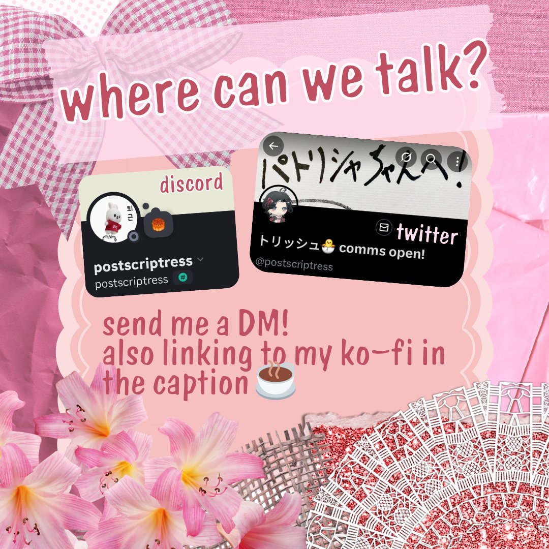 postscriptress's tweet image. 🌸updated commissions post🌸

☕️ ko-fi.com/patriciaselina
👀 other payment methods available upon request

#opencommission
#commsPH #commissionsopen #commsopen #translationcomms