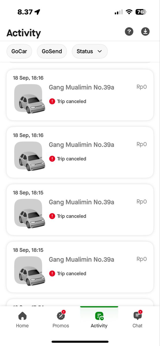 nurjanjan's tweet photo. @gojekindonesia pagi kak saya mau tanya harus lapor kemana ya utk kasus saya, jadi pesanan di cancel tpi debit saya terpotong, ditunggu 14 hari katanya tpi sampe skrg gak balik uangnya https://t.co/k7lE5LH3uT