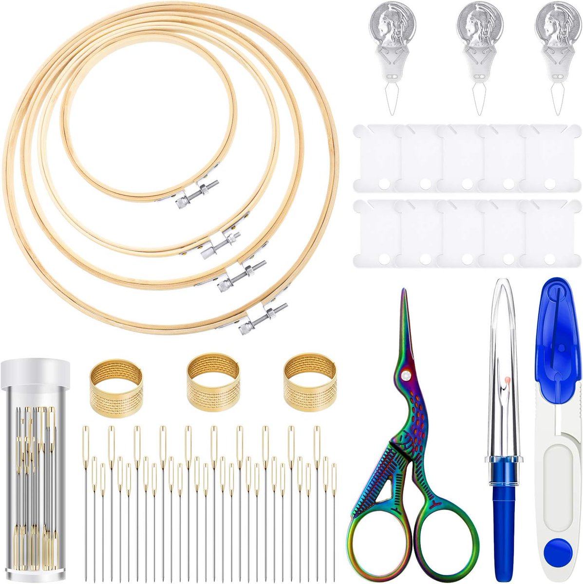 crossstitchkits's tweet photo. Starting a new hobby? This 53-piece Cross Stitch &amp; Embroidery starter kit has EVERYTHING you need! Hoops, scissors, thimbles, and more—it’s the perfect all-in-one set to jumpstart your creativity. Get yours now! 👇
https://t.co/B7NqFaseUr https://t.co/YWVnnr8gxO