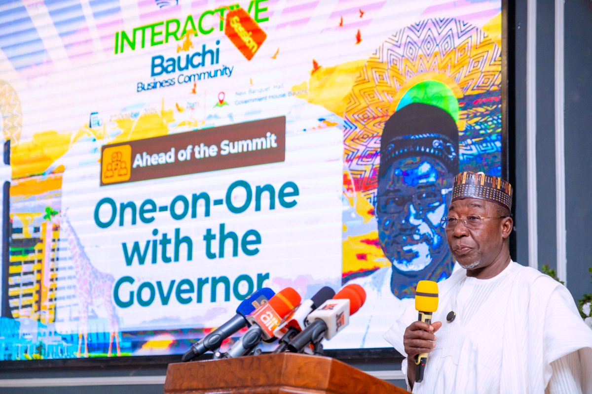 BauchiInvest's tweet photo. GOVERNOR BALA HOSTS INDIGENOUS INVESTORS AHEAD OF SUMMIT

The Interactive Session with the Bauchi Business Community held on October 2, 2025, at the New Banquet Hall, Government House, Bauchi, was successfully conducted as part of the build-up to the Bauchi Investment Summit 1.0. The event gathered entrepreneurs, investors, SMEs, and key stakeholders for a robust dialogue with His Excellency, the Executive Governor of Bauchi State.

The Governor reiterated his administration’s commitment to creating a thriving business environment and strengthening public-private partnerships, while participants highlighted opportunities and challenges in key sectors.

The engagement was widely commended as a strategic step in positioning Bauchi as a hub for investment ahead of the main Summit on October 8–9, 2025.

#BusinessCommunity #InvestmentSummit #BauchiInvestmentSummit #ThinkinvestmentThinkBauchi #EconomicOpportunities