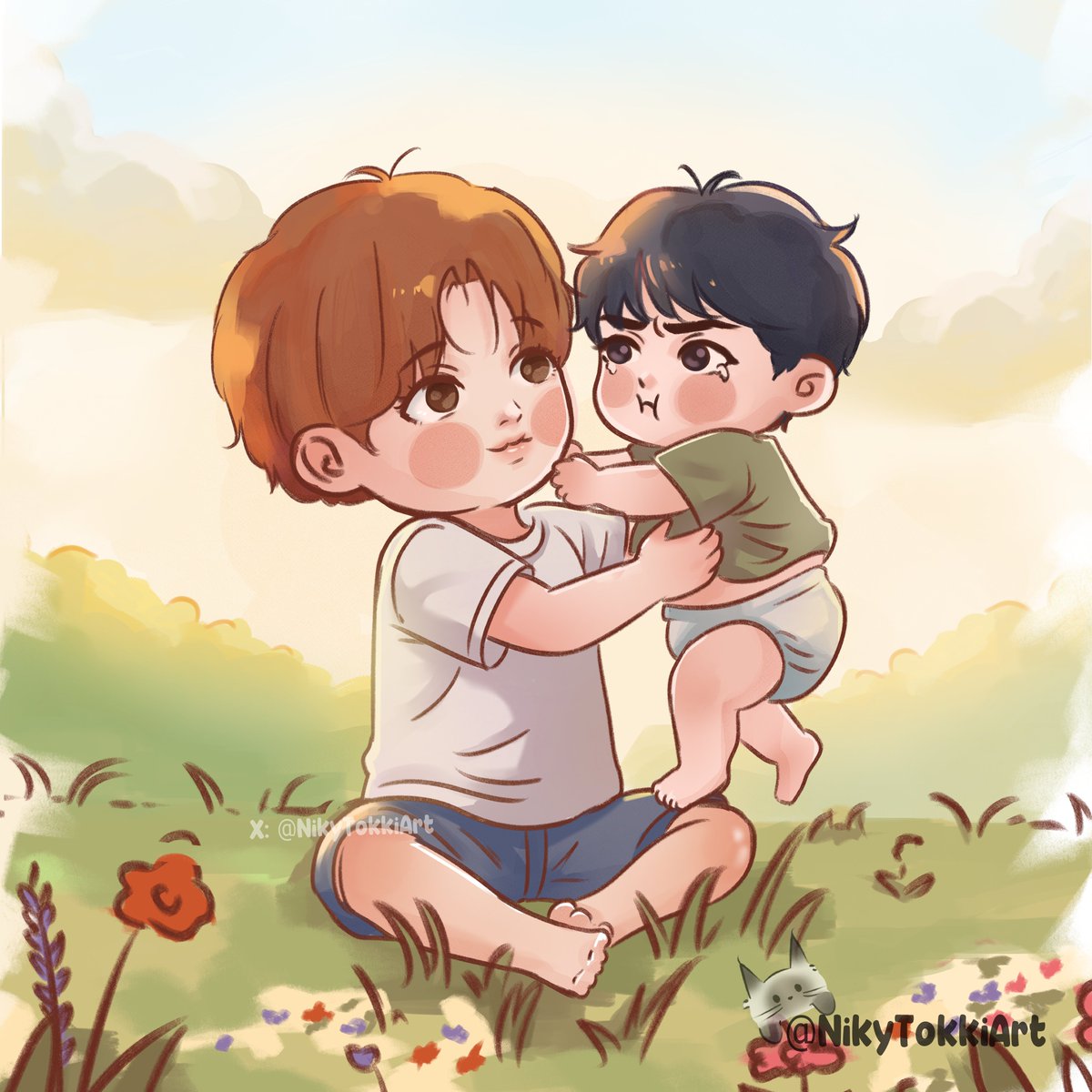NikyTokkiArt's tweet photo. Day 4: Childhood 💕
The hug little Jae always needed 🥹🫶
#Jinxtober2025 

#징크스 #manhwabl #jinxfanart #Jinxmanhwa #bl #fanart https://t.co/ZLy4Dlrne0