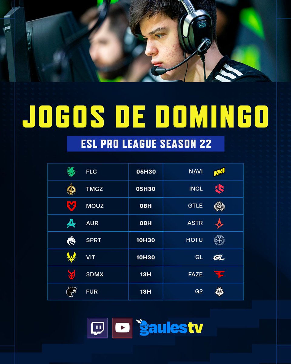 Domingão tem Freezetime e ESL Pro League S22 na GaulesTV!