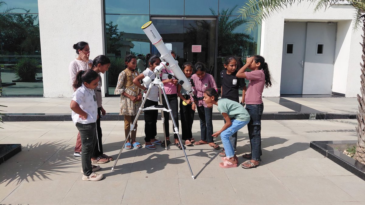 narottamsahoo's tweet photo. October 5 - Celebrating #STEM Through the Skies!
As @InfoGujcost leads #100HoursofAstronomy across #Gujarat, thousands of young minds are turning their gaze upward - exploring #planets, #stars, and possibilities far beyond #textbooks.
The STEM spirit thrives not in merely observing the sky, but in daring to explore new worlds through #telescopes and night-sky discovery.
#Astronomy is not just about looking at the night sky, it’s about igniting #curiosity, nurturing #scientificthinking, and opening doors to #STEM careers.
One moment wonder can ignite a lifetime of #innovation.