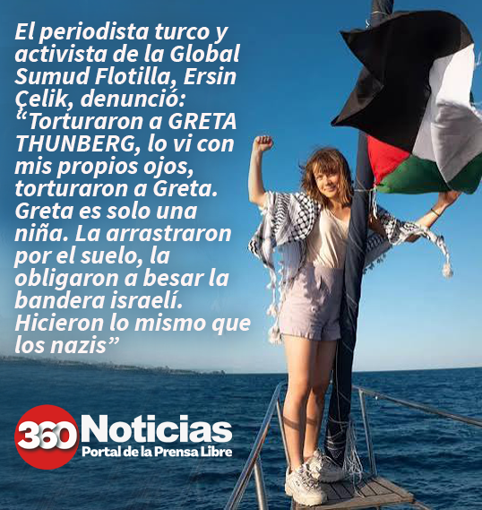 Periodista turco de Global Sumud Flotilla, Ersin Çelik: “Torturaron a Greta Thunberg, lo vi con mis propios ojos, torturaron a Greta. Greta es solo una niña. La arrastraron por el suelo, la obligaron a besar la bandera israelí. Hicieron lo mismo que los nazis”
#GretaThunberg
