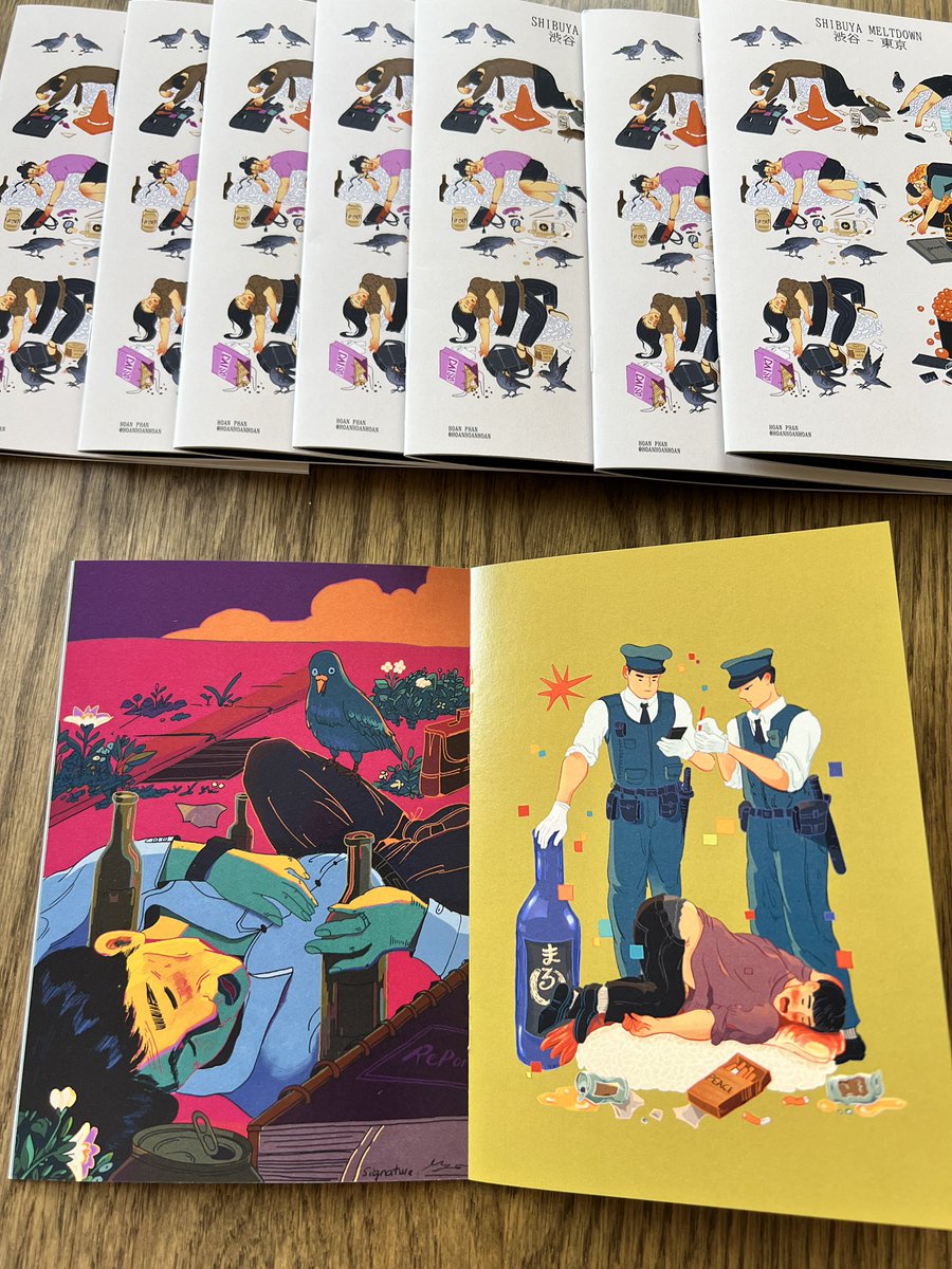hoanphanart's tweet photo. I have 100 copies of this 1st zine of mine. A series illustration of drunken people in Shibuya. Please help to share it to the world #tokyo #art #zineart #zinemarker #illustration https://t.co/CDzNX9jgWn