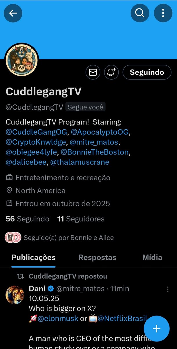 Dani (@mitre_matos) on Twitter photo #cuddlegang supporters!
📺 <a href="/CuddlegangTV/">CuddlegangTV</a>
🦁 <a href="/mitre_matos/">Dani</a>
🤓 <a href="/CryptoKnwldge/">CryptoMenace</a>
🤓 <a href="/Crypt0_Ron1n/">Ron1n</a>
👩 <a href="/dalicebee/">Alice</a>
👨🎨 <a href="/ApocalyptoOG/">APOC - Apocalypto Crypto</a>
🎵 @obiegee4lyfe
🐾 <a href="/BonnieTheBoston/">Bonnie</a> #cuddlegang supporters!
📺 <a href="/CuddlegangTV/">CuddlegangTV</a>
🦁 <a href="/mitre_matos/">Dani</a>
🤓 <a href="/CryptoKnwldge/">CryptoMenace</a>
🤓 <a href="/Crypt0_Ron1n/">Ron1n</a>
👩 <a href="/dalicebee/">Alice</a>
👨🎨 <a href="/ApocalyptoOG/">APOC - Apocalypto Crypto</a>
🎵 @obiegee4lyfe
🐾 <a href="/BonnieTheBoston/">Bonnie</a>