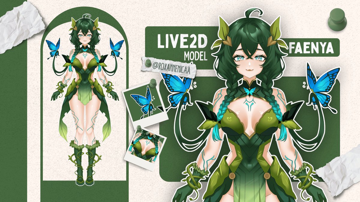 Live2D Model Art  + Advanced Rigging!

include:
- fullbody model art
- advanced rigging 
- 3 expressions

Only for $560✨ I'm opening 3 slots for this. 

TAT for Art only 1-2 weeks (depends on the complexity)
( ↻+♡ ) is much appreciated!!💚

#VGenComm #Live2D #Vtuber