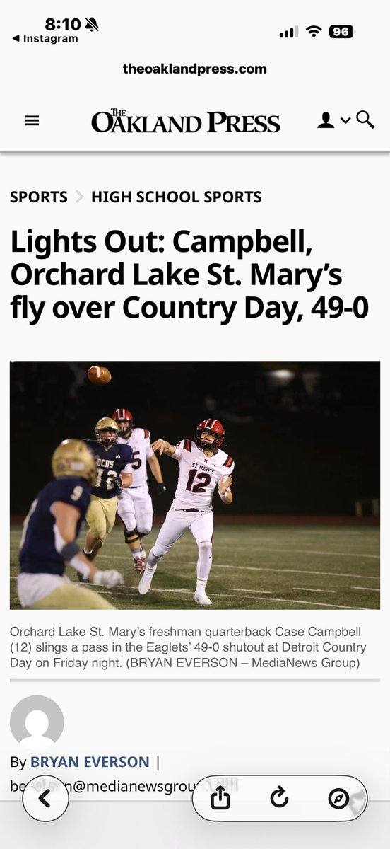 First varsity start as true freshman, 
Threw for 200 yards 
10/12 83% completion rate
6 touchdowns 
1 rush for 10 yards
I thank my line, receivers and staff.
Plenty more football to come.
