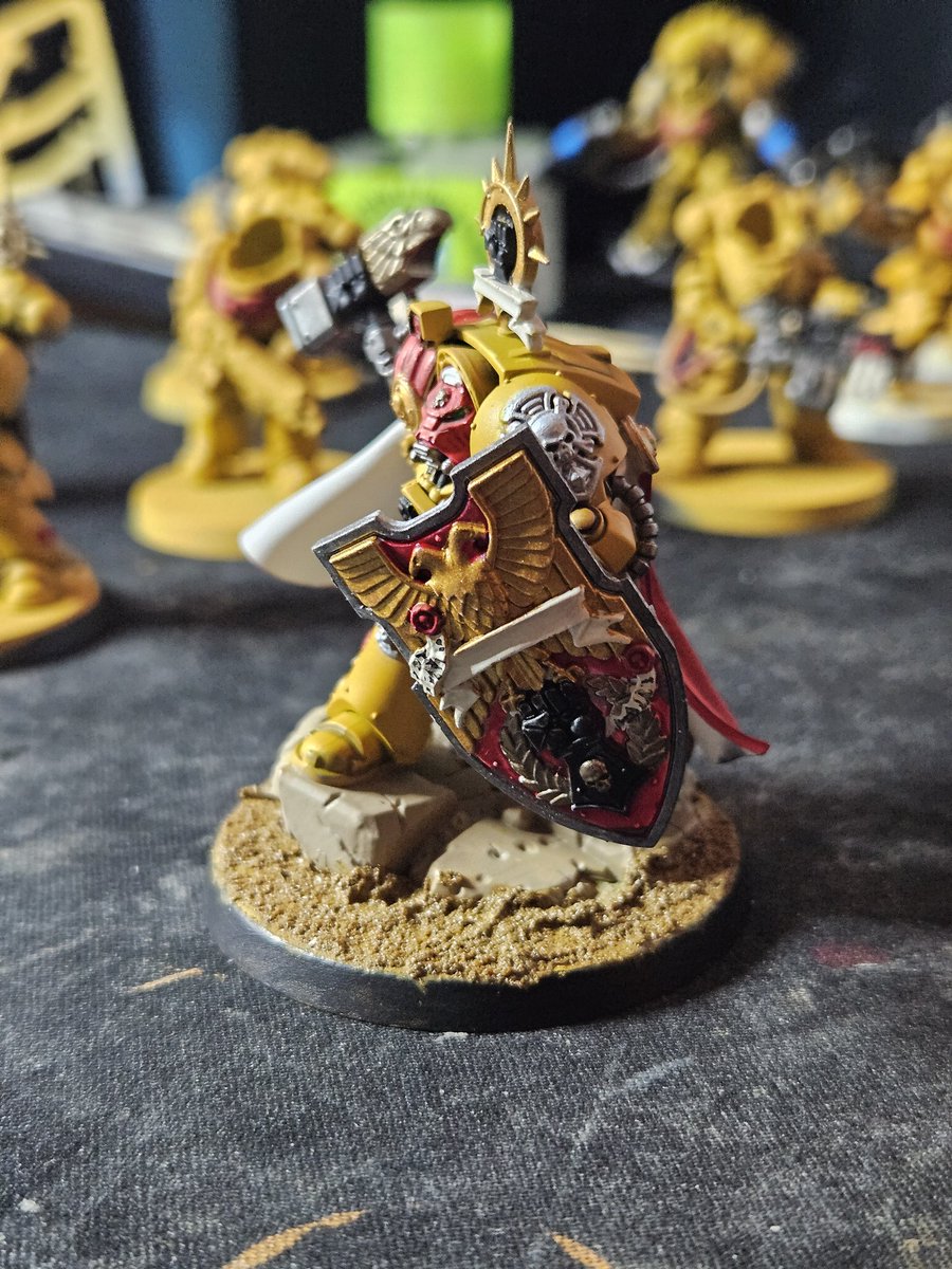 BeardedWisdom29's tweet photo. Darnath Lysander completed now to finish painting the rest of the Imperial Fists combat patrol #warhammer40k #warhammer #imperialfists https://t.co/eWCzg05HbV