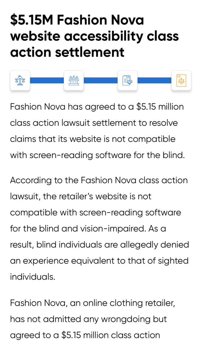 Pricerrors's tweet photo. Fashion Nova $5.15M Class Action Settlement

Fashion Nova has agreed to pay legally blind individuals for accessibility negligence

Each household can receive up to $4,000

No proof needed if you fit the description, complete the form to claim

https://t.co/iNm5U8bUhg https://t.co/cYpdccGHru
