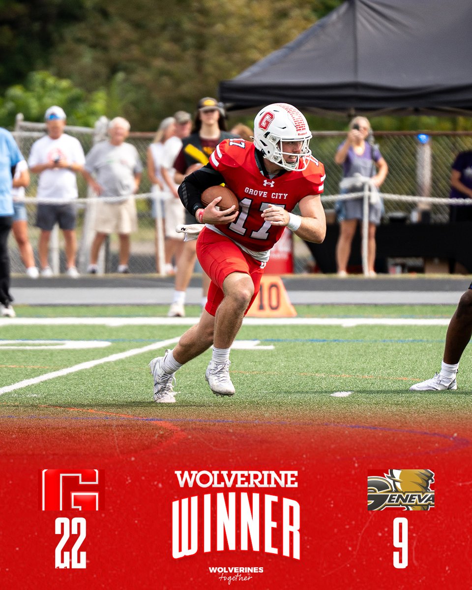 Saturday night W!

#WolverinesTogether | <a href="/GCC_FB/">Grove City Football</a>