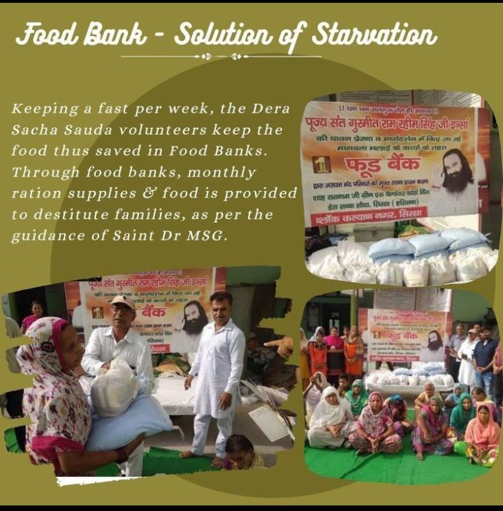 Kashish7561's tweet image. Saint Gurmeet Ram Rahim Singh Ji Insan और उनके अनुयायी #अन्न_दान और #FreeRationDistribution जैसे सामाजिक कार्यों के लिए जाने जाते हैं. अनुयायी उनके संदेशों से प्रेरित होकर जरूरतमंदों की मदद करने में भाग लेने के लिए काम करते हैं.