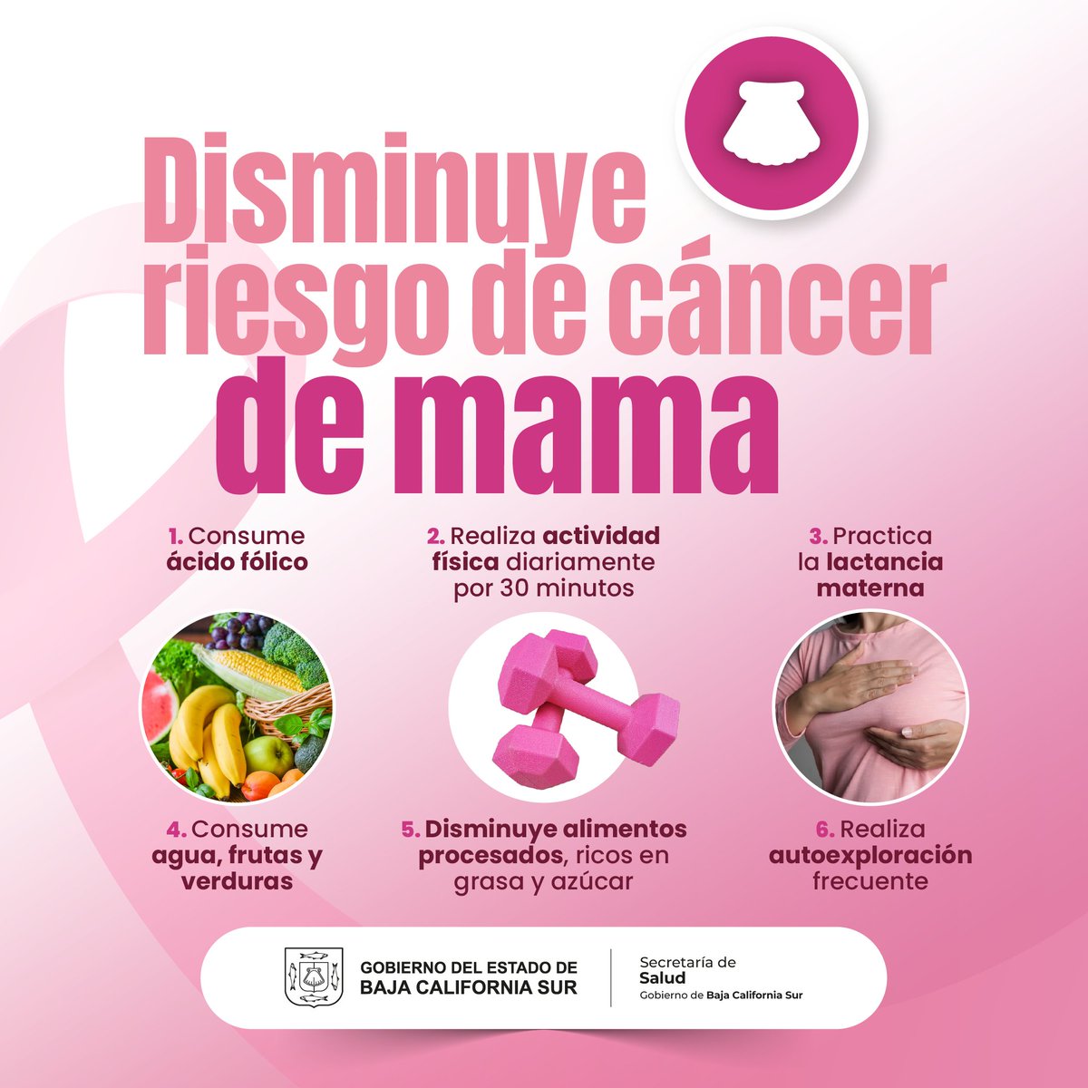 👩‍⚕️🥗🏃‍♀️ Adopta una vida activa, aliméntate sanamente y acude a tus revisiones médicas.
La detección temprana salva vidas. 

#OctubreRosa 🎀