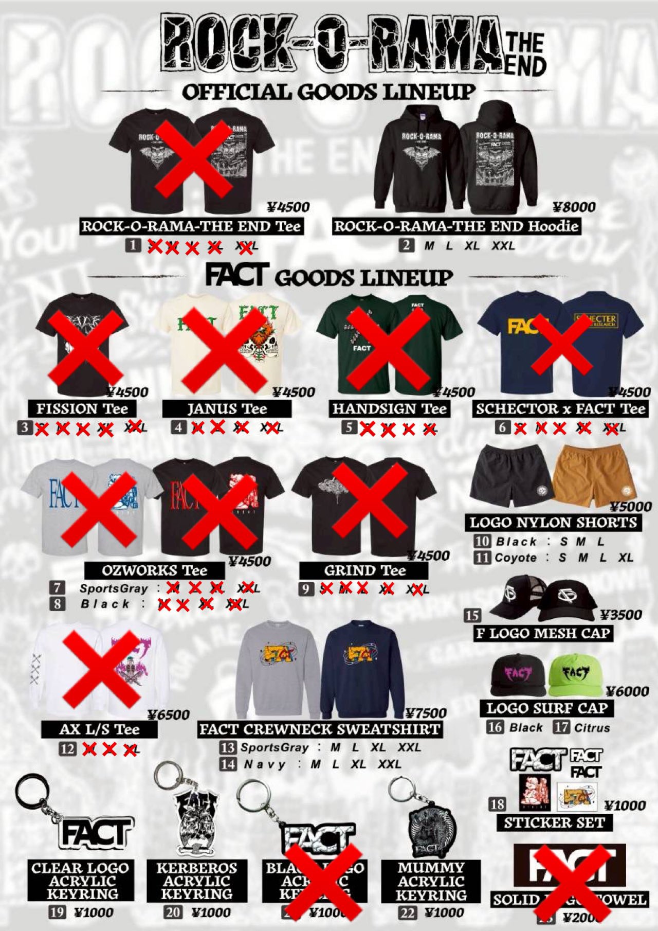 ミュージシャン FACT ROCK-O-RAMA THE END JSF Tee XXL FACT on X: 