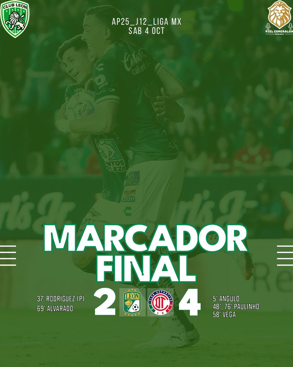🏁 FINAL DEL PARTIDO »

Termina el encuentro en León. Marcador final frente a Toluca.

MF | León 2-4 Toluca

#PielEsmeralda #DaleLeón
