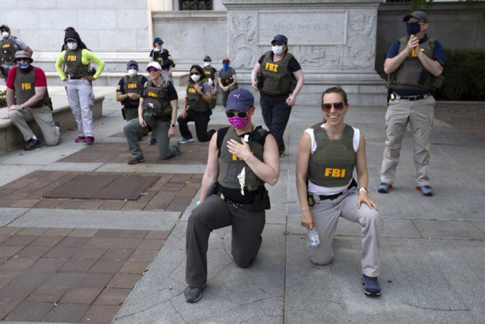 BREAKING: FBI has reportedly fired agents who were photographed kneeling during the 2020 George Floyd “protests.”