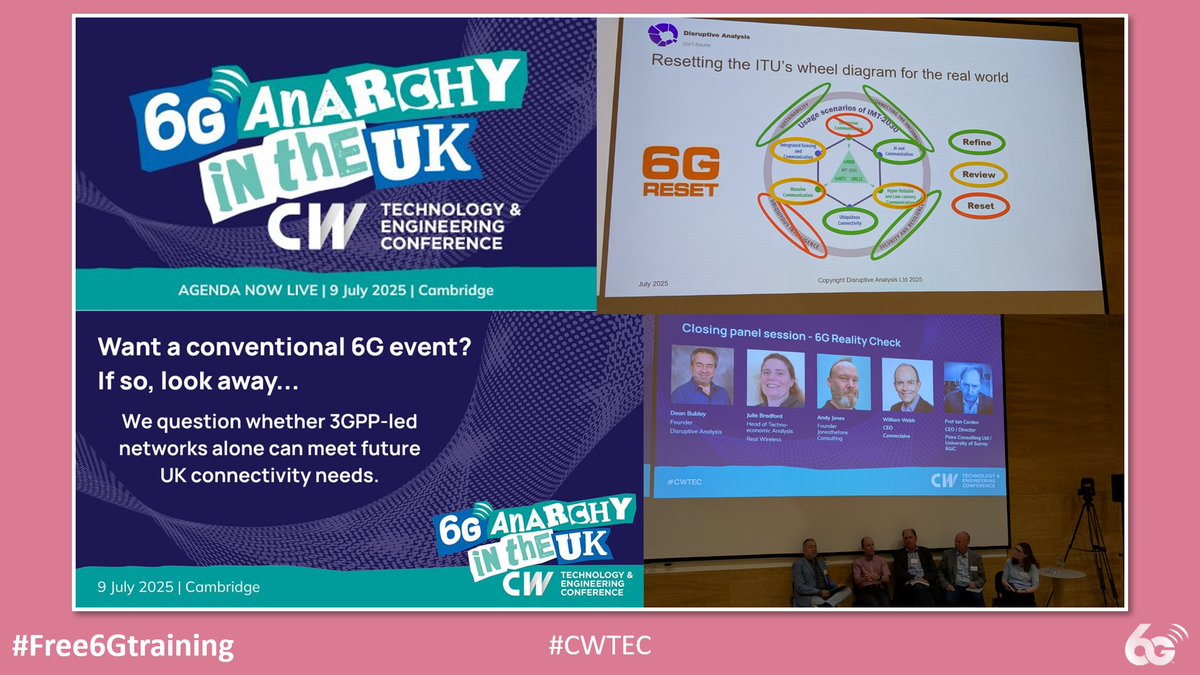 6Gtraining's tweet photo. Free 6G Training: Coverage, Complexity and Commercial Viability - CWTEC 2025 on 6G - https://t.co/wbP02DMQ97
#Free6Gtraining #6G #5G #B5G #5GAdvanced #3G4G5G #CWTEC #cambwireless #CambridgeWireless #CWTEC2025 #6GReset https://t.co/S3EKGndOFW