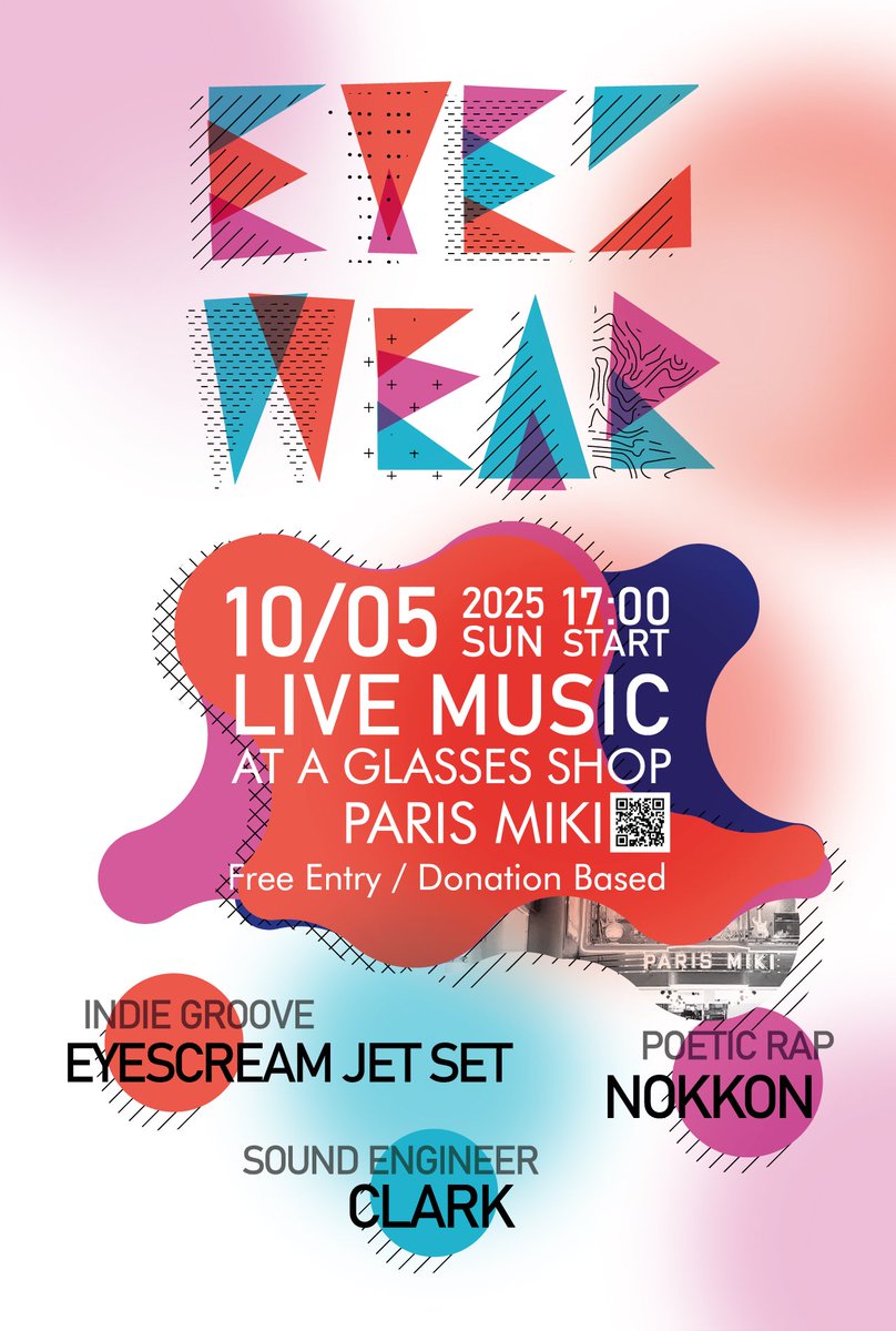 hit0rin0's tweet photo. 本日！
本通りのメガネ屋さんパリミキ
のっこん
eyescream jet set
一緒にやります！ https://t.co/eXiyG0rVAO