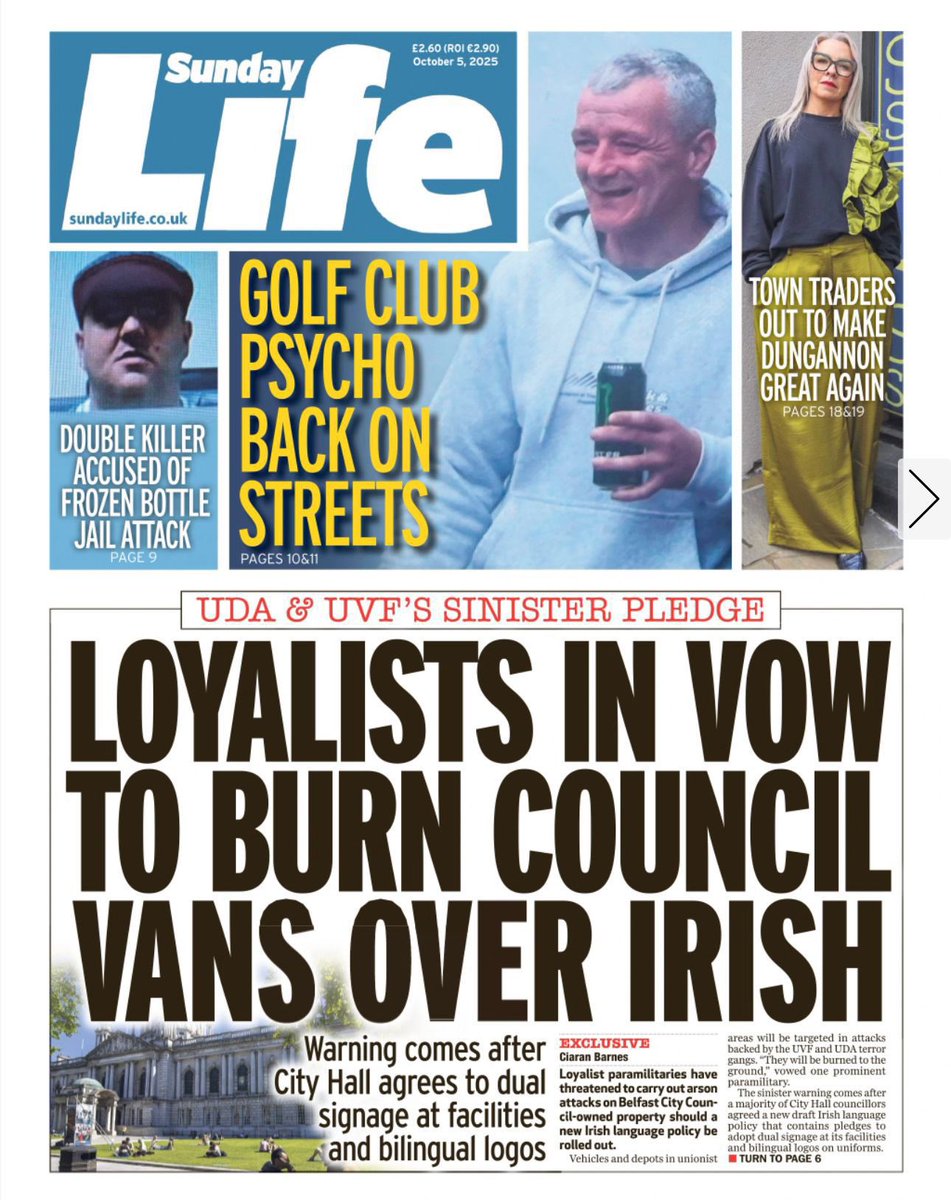 1998: "The Agreement commits the British Government to take resolute action to promote the language, to facilitate and encourage the use of the language in speech and writing in public..."

2025: 👇👇👇

cc: <a href="/NIOgov/">Northern Ireland Office</a> <a href="/hilarybennmp/">Hilary Benn</a> <a href="/SimonHarrisTD/">Simon Harris TD</a> <a href="/MichealMartinTD/">Micheál Martin</a>