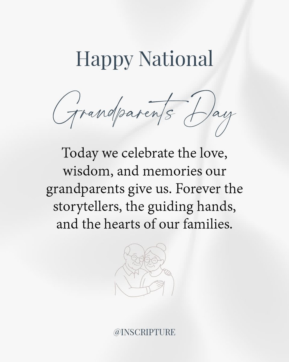 Whether they're here with us or held close in memory, today is a day to honour the love they've given so freely. 💕

inscripture.com

#grandparentsday #celebratinggrandparents #familylove #alwaysinourhearts #grandparentlove