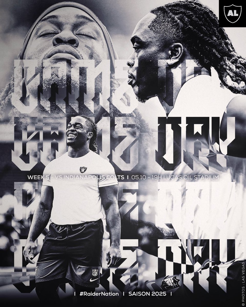 RaidersNationFR's tweet image. 🏈 GAME DAY #RaiderNation        

Gagner pour encore espérer quelque chose. Ou perdre, être à 1-4 et se tourner déjà vers la Draft…

🆚 @ColtsFR 
🏟️ Lucas Oil Stadium
🕰️ 19h
📺 BeIn RedZone

#CHIvsLV  #RaiderNation        

🎨 @SpartanCreation