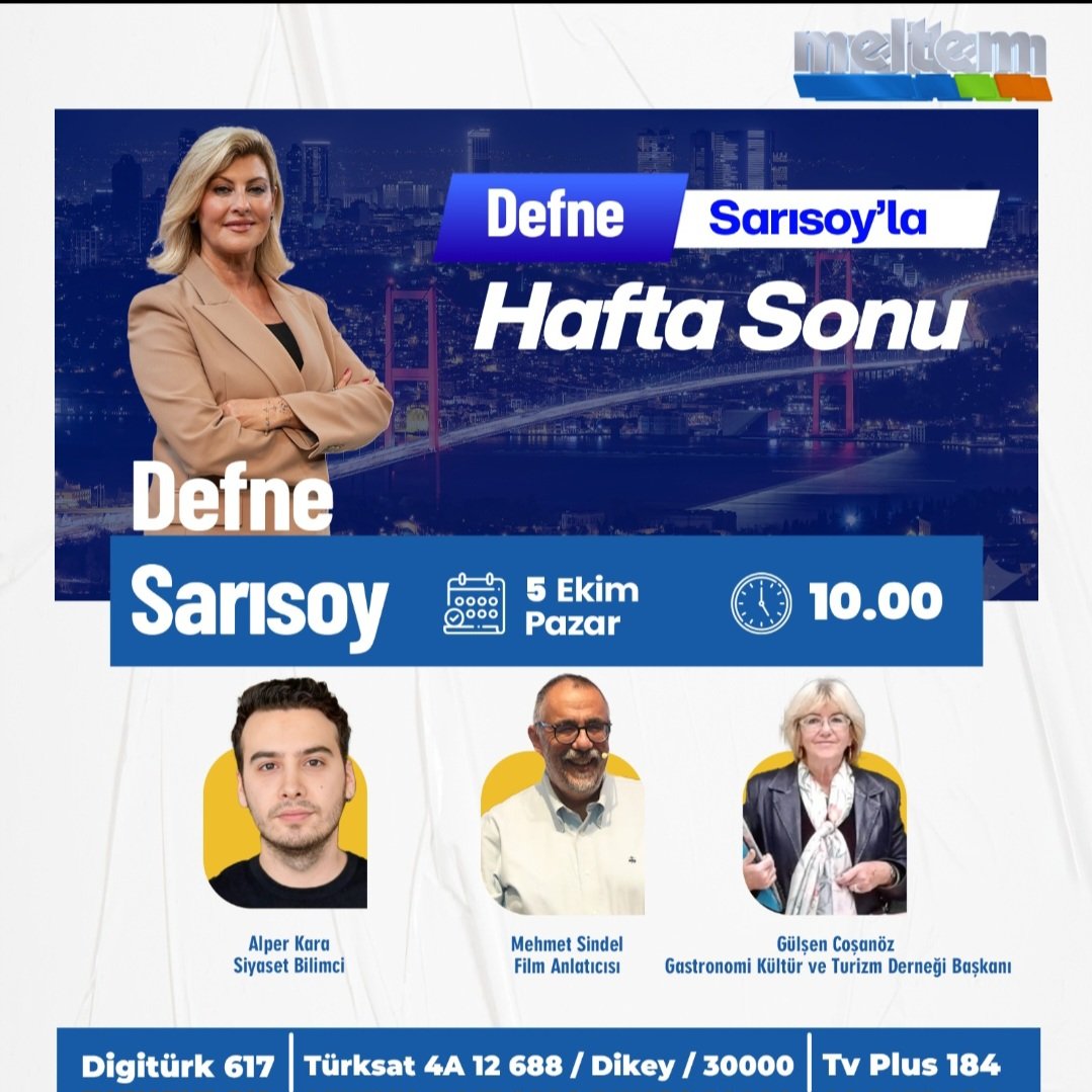 #haftasonundayiz 
<a href="/defnos/">DSarısoy</a>
<a href="/tvmeltem/">Meltem TV</a>
