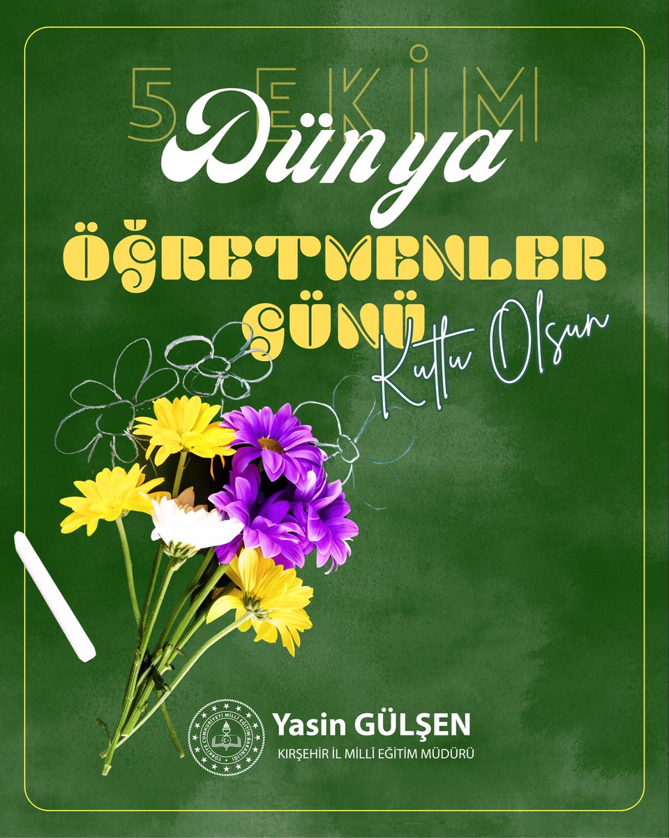 Ülkemizin ve dünyanın dört bir yanında bilgiyle, sabırla, sevgiyle ve fedakârlıkla geleceğimizi inşa eden tüm öğretmenlerimizin 5 Ekim Dünya Öğretmenler Günü’nü kutluyoruz. 💐

#AnadolununRuhuKırşehir
#KırşehirinRuhuEğitim

<a href="/tcmeb/">Millî Eğitim Bakanlığı</a> <a href="/Yusuf__Tekin/">Yusuf Tekin</a> 
<a href="/KirsehirValilik/">Kırşehir Valiliği</a> <a href="/DemiryurekSefa/">Murat Sefa Demiryürek</a>