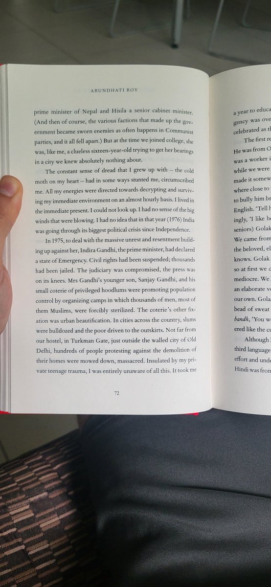 Reading #ArundhatiRoy's Mother Mary Comes to Me. Excited to find out that Roy and <a href="/HisilaPost/">Hisila Yami</a> were roommates in university. She writes about <a href="/brb1954/">Baburam Bhattarai</a> leading a Maoist rebellion and  incorrectly states that he is the "1stCommunist" PM of Nepal.
I wish she had fact checked.