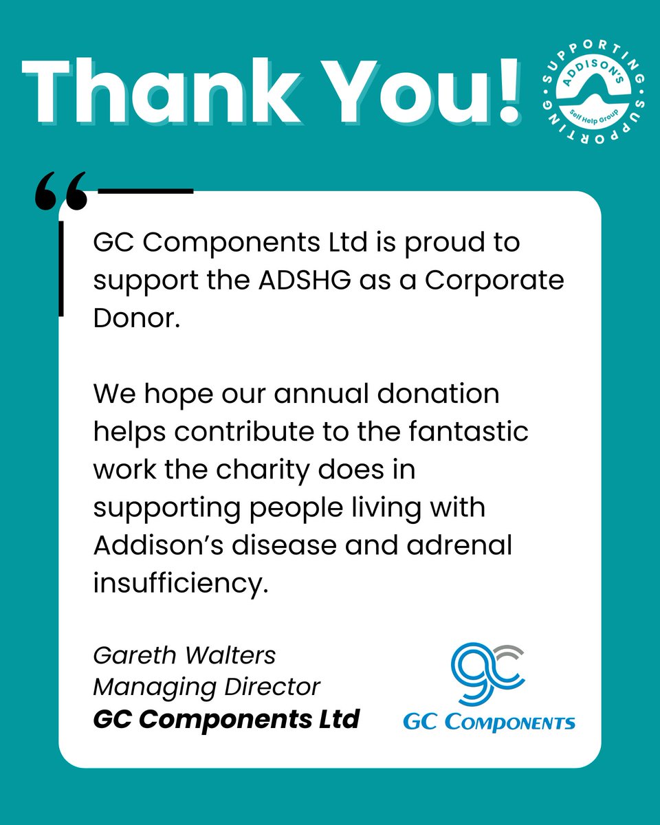 A huge thank you to GC Components for their incredibly generous corporate donation of £2,500 to our charity! 🤝

We are so grateful for their support. Donations like this make a real difference 💜