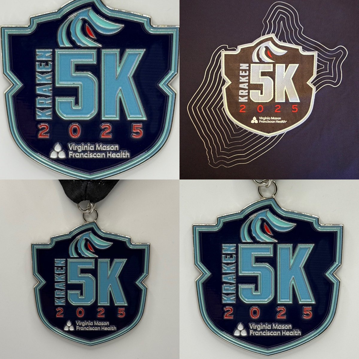 RnR_Runner's tweet photo. 2025 Seattle Kraken 5K Finisher Medal and Event Shirt | Green Lake | Seattle, Washington | 10/4/25 | #kraken5k #kraken5krun https://t.co/U2ngCEeZQu