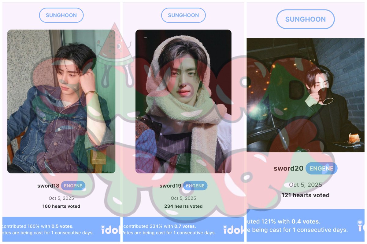 Congratulations for RT Deal and this is our proof vote :

515🩷 for #SUNGHOON 

Thank you for your participation‼️ 🫶

❣️ Open Reservation IDOKI
💰100k Heart = only $100 / IDR 1,500,000 +5% bonus (BEST Price)

#swordproof